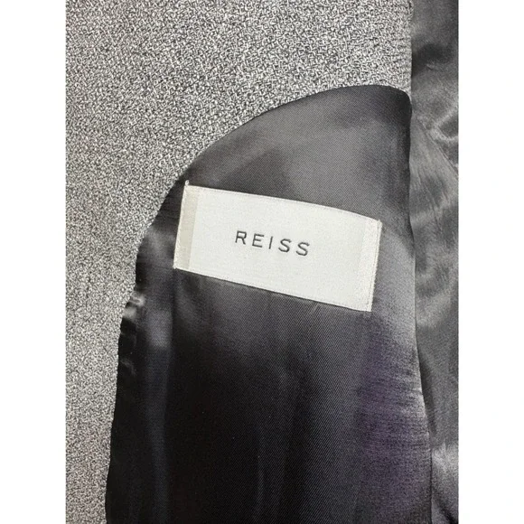 Reiss Mens Grey Wool Cotton Linen Blend Blazer Sport Coat Jacket 46